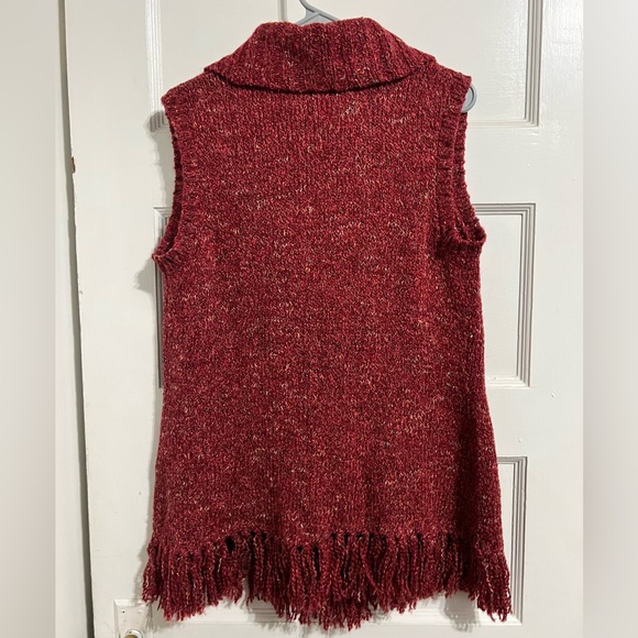 Charter Club Knit Vest Fringe Warm Petite Medium NWT - Picture 6 of 6